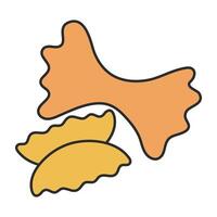 A unique design icon of bow tie pasta vector