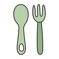 Fork with spoon, concept of tableware icon. vector
