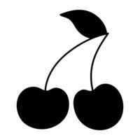 An icon design of cherries vector