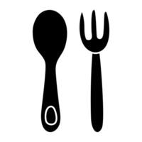 Fork with spoon, concept of tableware icon. vector