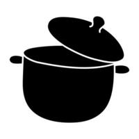 A flat design icon of pressure cooker vector