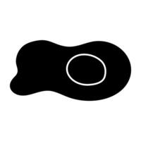 A flat design icon of fried egg vector