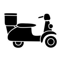 Scooter delivery icon, editable vector
