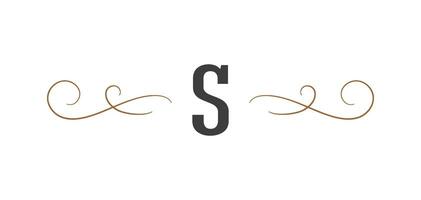 Vintage ornament swirl text separator calligraphic filigree illustration. Classical flourishes divider element for text decoration. vector