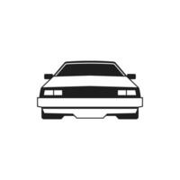 Y2k retro automobile car vehicle motor transport monochrome line groovy icon illustration vector