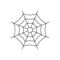 Y2k spider net simple cobweb minimal cartoon element monochrome retro groovy icon vector