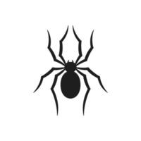 Y2k black creepy spider with paws Halloween cartoon character monochrome retro groovy icon vector