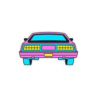 Y2k retro car funky automobile cartoon element groovy style icon flat illustration vector