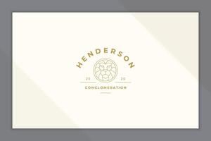 Linear style logo of lion head line style vector
