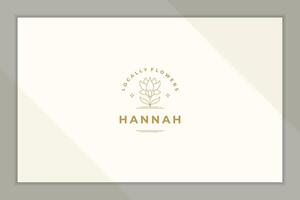 Linear logo of locally grown flower line style vector