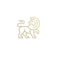 Outline icon of walking lion hand drawn with thin lines vector