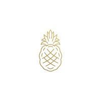 Outline icon of tropical pineapple hand drawn with thin lines vector