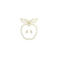 design of half of apple hand drawn with thin lines vector