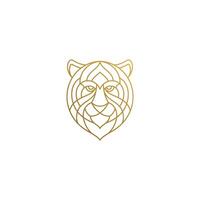 Outline head of gorgeous tiger hand drawn with thin lines vector