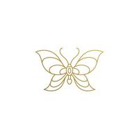 Linear icon of flying butterfly hand drawn with thin lines vector