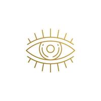 outline of eye with eyelashes hand drawn with thin lines vector