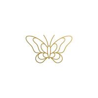 Linear icon of flying butterfly hand drawn with thin lines vector