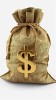 3D rendered money bag theme on white background photo