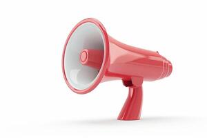 3D megaphone icon on clean white background. For announcements and marketing photo