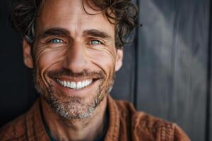 Portrait of a smiling mature handsome man. photo