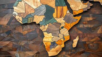 Handcrafted African geometric wall map. Islamic-inspired artistry and architecture. photo
