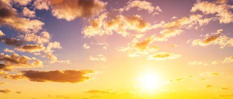 The rays of the sun breaking through the clouds in the evening or in the morning in the sunset or dawn sky. The concept of faith, hope for the best or good weather. photo
