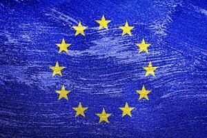 Flag of the European Union on a grunge texture. photo