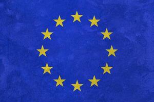 Flag of the European Union on a grunge texture. photo