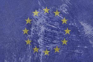 Flag of the European Union on a grunge texture. photo