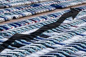 The concept of growth in the production of cars or prices for them. Growth in sales, demand and purchases of a cars. photo