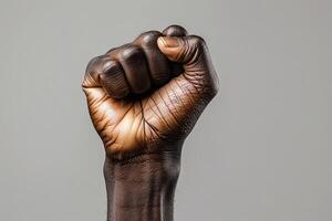 African freedom fist in minimalist style with available copy space. photo