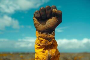 Minimalist representation of Somali freedom fist with copy space available. photo