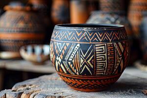 Captivating photo of African pottery showcasing timeless beauty and craftsmanship