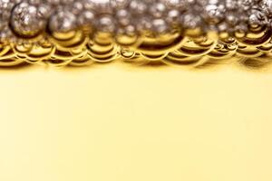 Texture of gas bubbles in light beer. photo