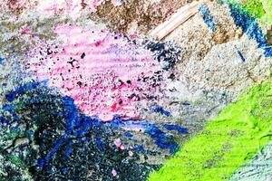Fragment of colored graffiti painted on a wall. Bright abstract background for design. Spray pictures. photo