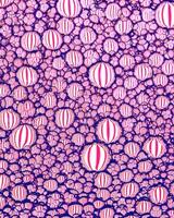 Top view on colorful drops of oil on the water. Circles and ovals. photo