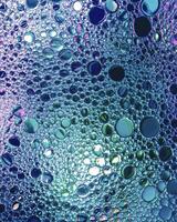Top view on colorful drops of oil on the water. Circles and ovals. photo