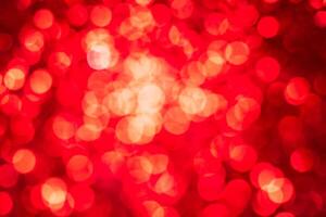 Red lights abstract bokeh backdrop. Chrismas or valentine's day lights bokeh. photo