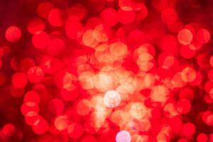 Red lights abstract bokeh backdrop. Chrismas or valentine's day lights bokeh. photo