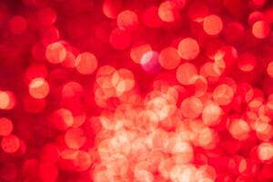 Red lights abstract bokeh backdrop. Chrismas or valentine's day lights bokeh. photo