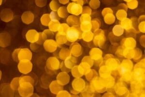 Golden lights abstract bokeh backdrop. Chrismas lights bokeh. photo
