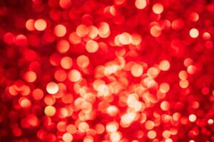 Red lights abstract bokeh backdrop. Chrismas or valentine's day lights bokeh. photo