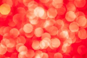 Red lights abstract bokeh backdrop. Chrismas or valentine's day lights bokeh. photo