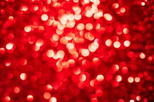 Red lights abstract bokeh backdrop. Chrismas or valentine's day lights bokeh. photo