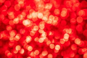 Red lights abstract bokeh backdrop. Chrismas or valentine's day lights bokeh. photo