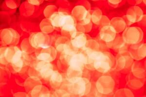 Red lights abstract bokeh backdrop. Chrismas or valentine's day lights bokeh. photo