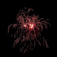 Colorful fireworks isolated on black background. photo
