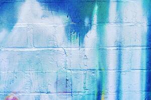 A fragment of colorful graffiti painted on a wall. Abstract urban background. photo