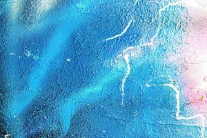 A fragment of colorful graffiti painted on a wall. Abstract urban background. photo