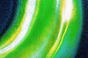 A fragment of colorful graffiti painted on a wall. Abstract urban background. photo
